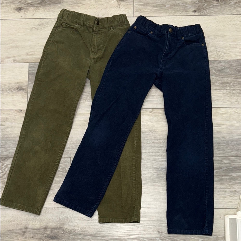 Kids Corduroy Pants Set - Green and Navy